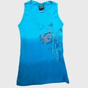 Y2K Harley-Davidson Myrtle Beach SC Harley Girl Ombré Blue Tank Top
